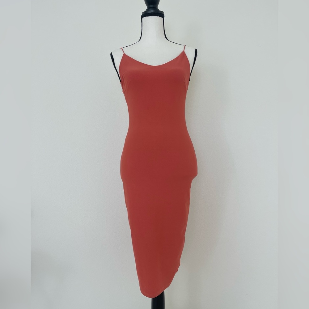 Brick Colored Bodycon Dress